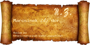 Marcsinek Zádor névjegykártya
